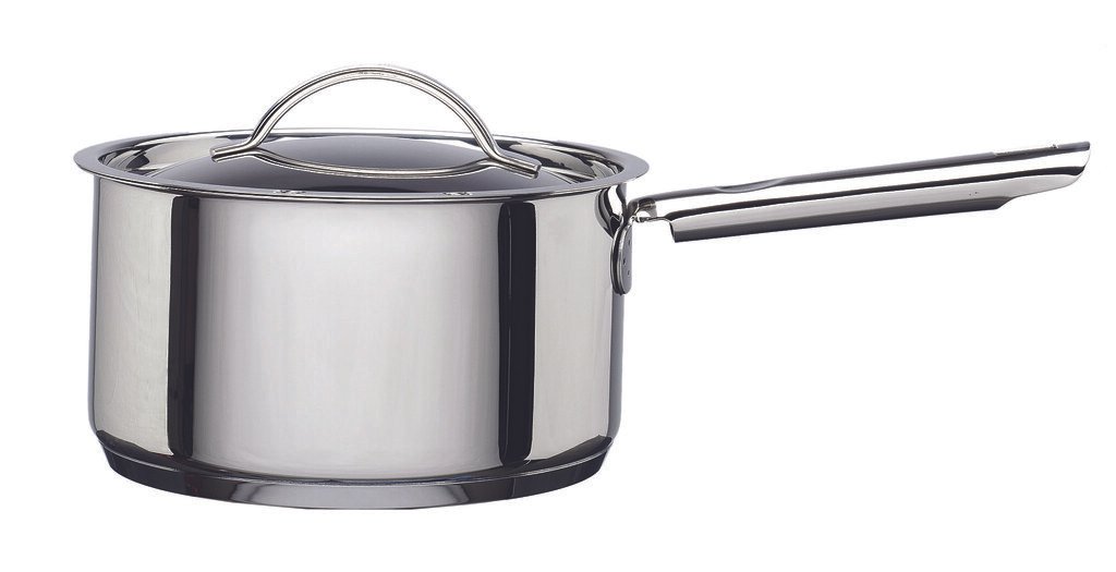 Stainless-steel saucepan with lid